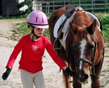 Peck Farm's Miss Cherry being led by Emily