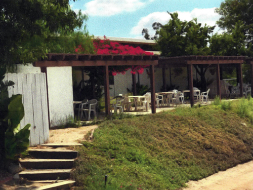 Viewing patio overlooking the jumping arena